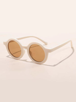 Dinossi – Nachhaltige weiße runde Kindersonnenbrille