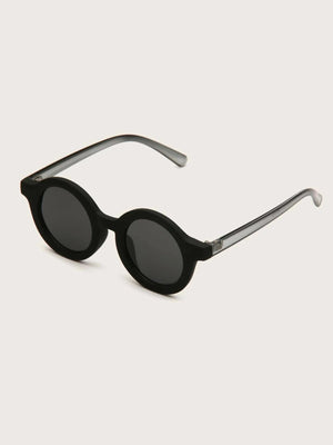Dinossi – Nachhaltige schwarze runde Kindersonnenbrille