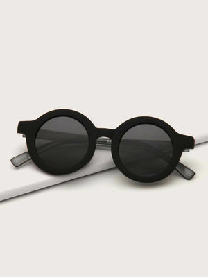 Dinossi – Nachhaltige schwarze runde Kindersonnenbrille