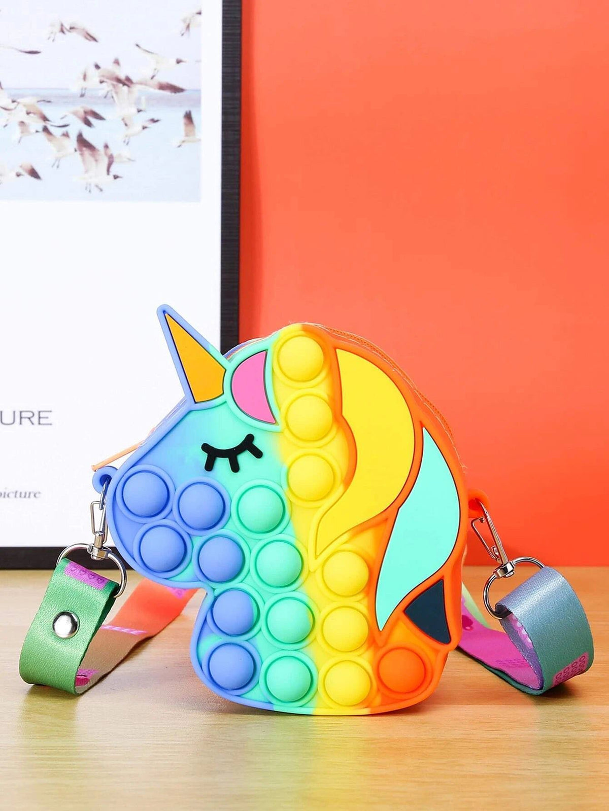 Dinossi - Umhängetasche für Mädchen im Popit-Design in Einhorn-Pferdeform