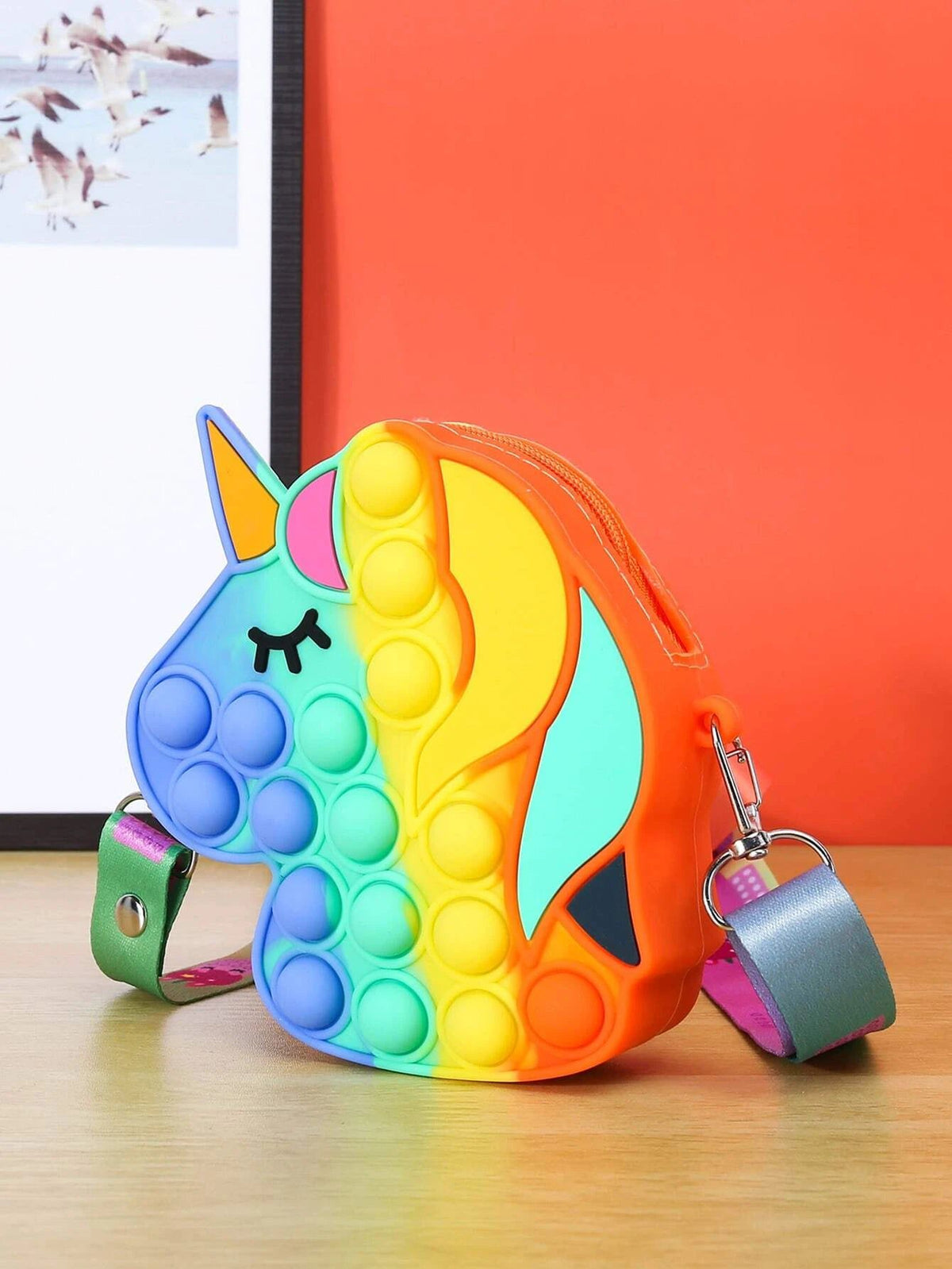 Dinossi - Umhängetasche für Mädchen im Popit-Design in Einhorn-Pferdeform