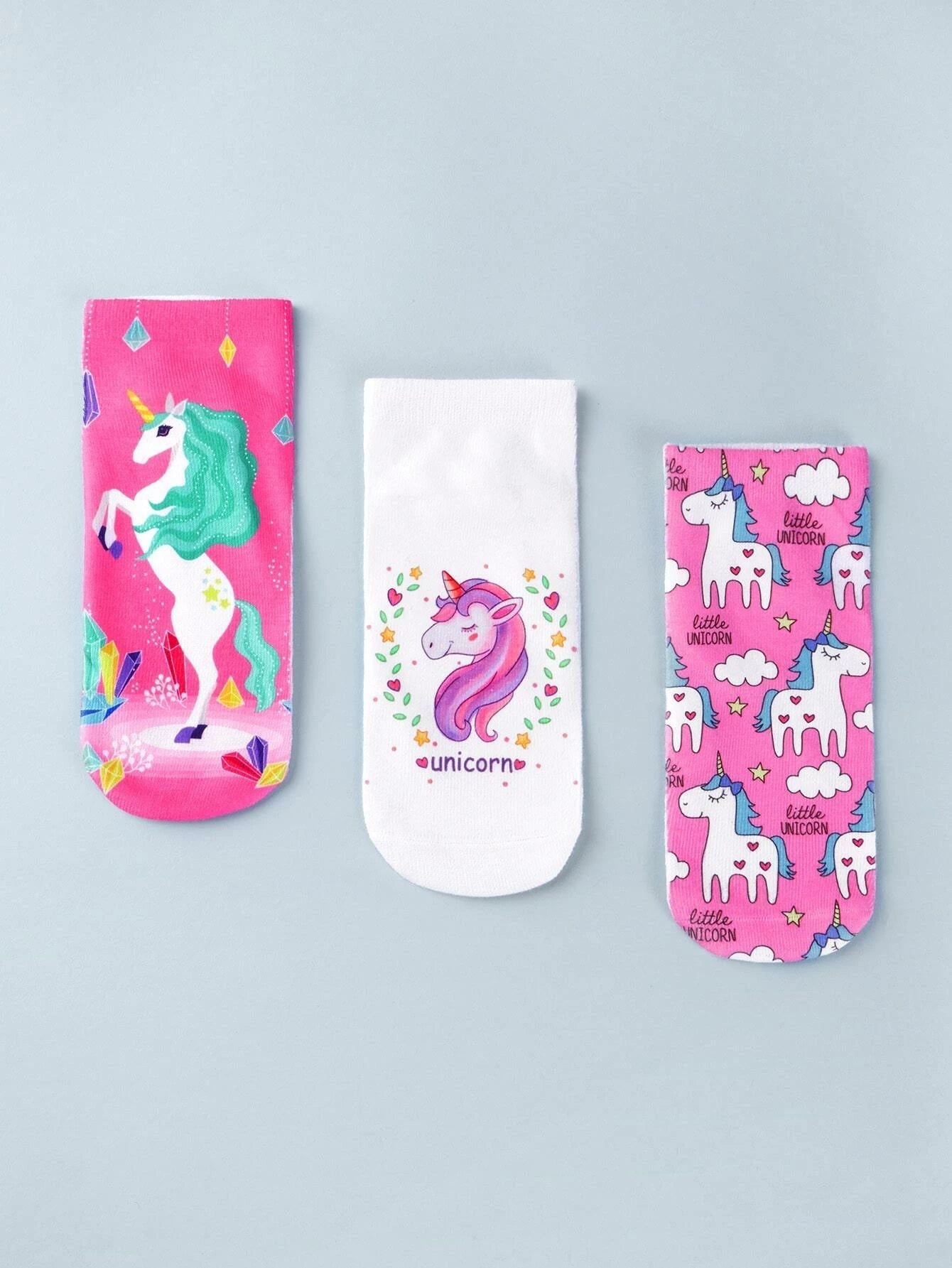 Dinossi - Einhorn 3er-Pack Mädchensocken