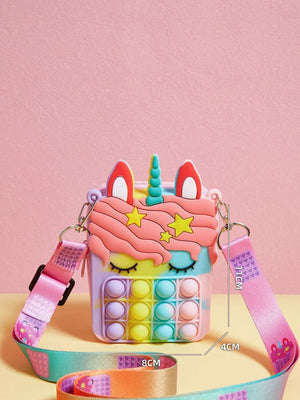 Dinossi – Regenbogen-Umhängetasche für Mädchen mit Einhorn-Popit-Design