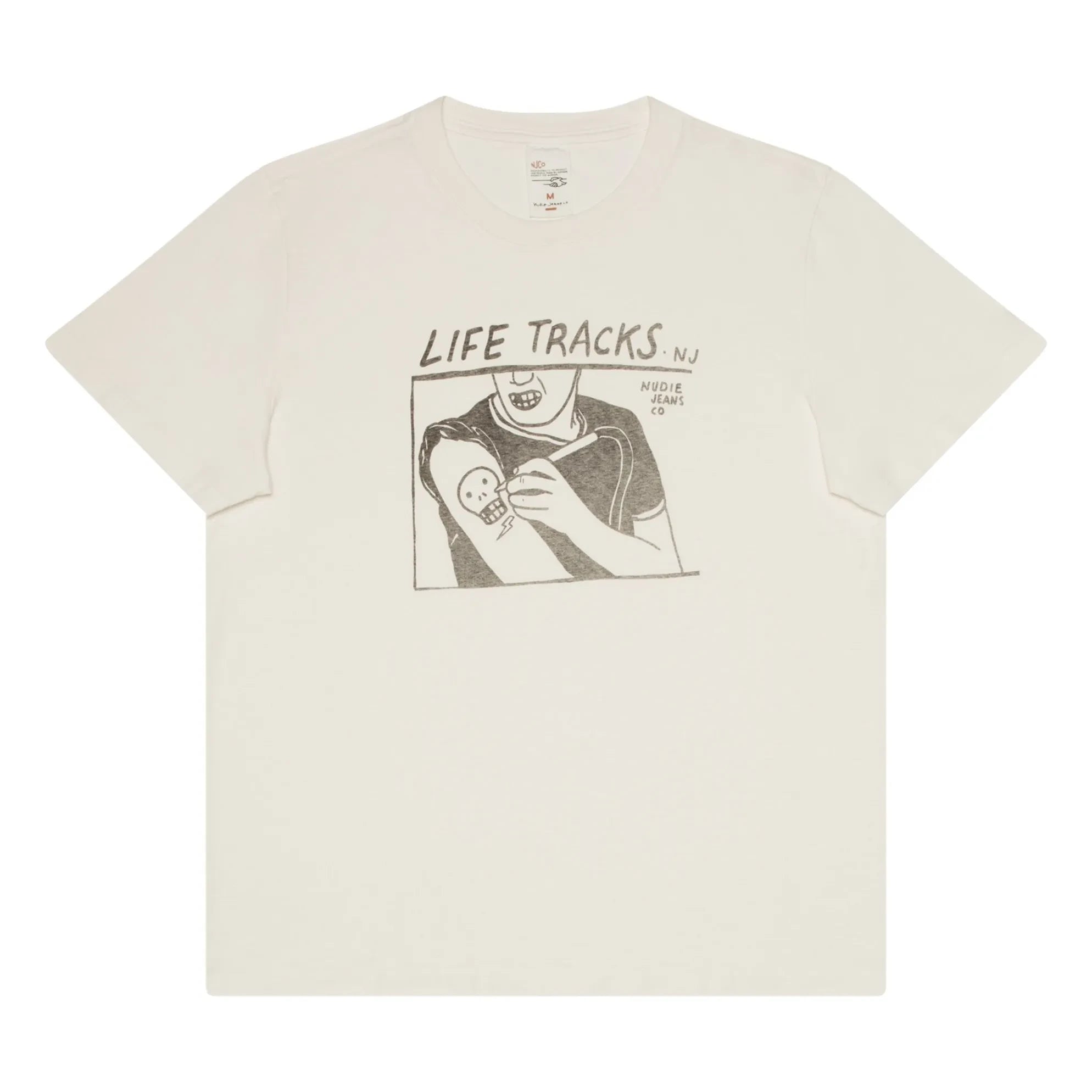 Nudie Jeans – Roy Life Tracks T-Shirt | Weiß