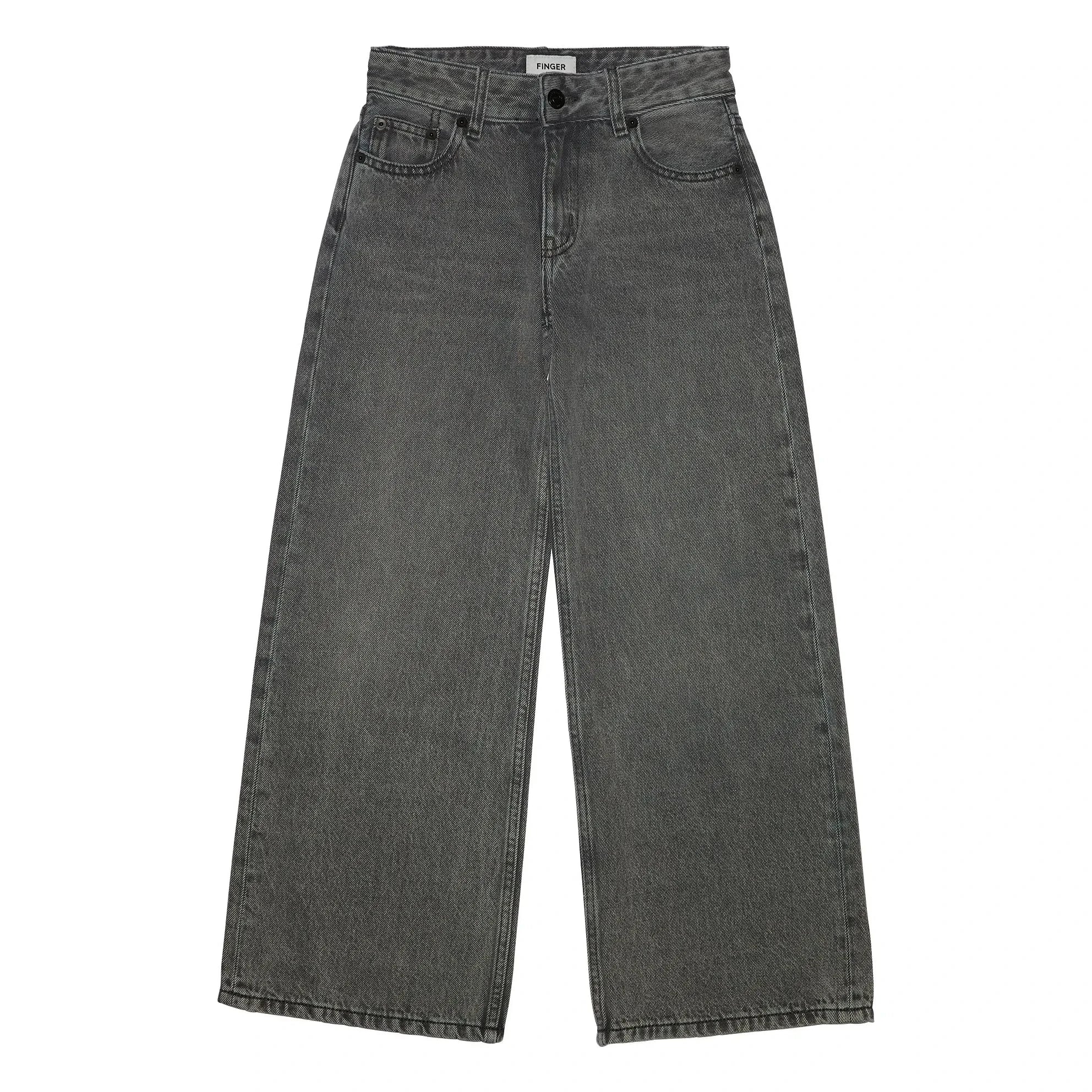 Finger in the nose - Jean Large April | Graues Denim