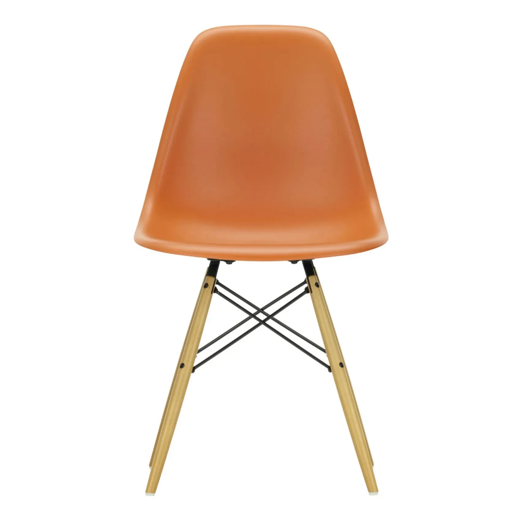 Vitra - DSW Plastikstuhl - Ahornuntergestell - Charles & Ray Eames | Orange Rouille