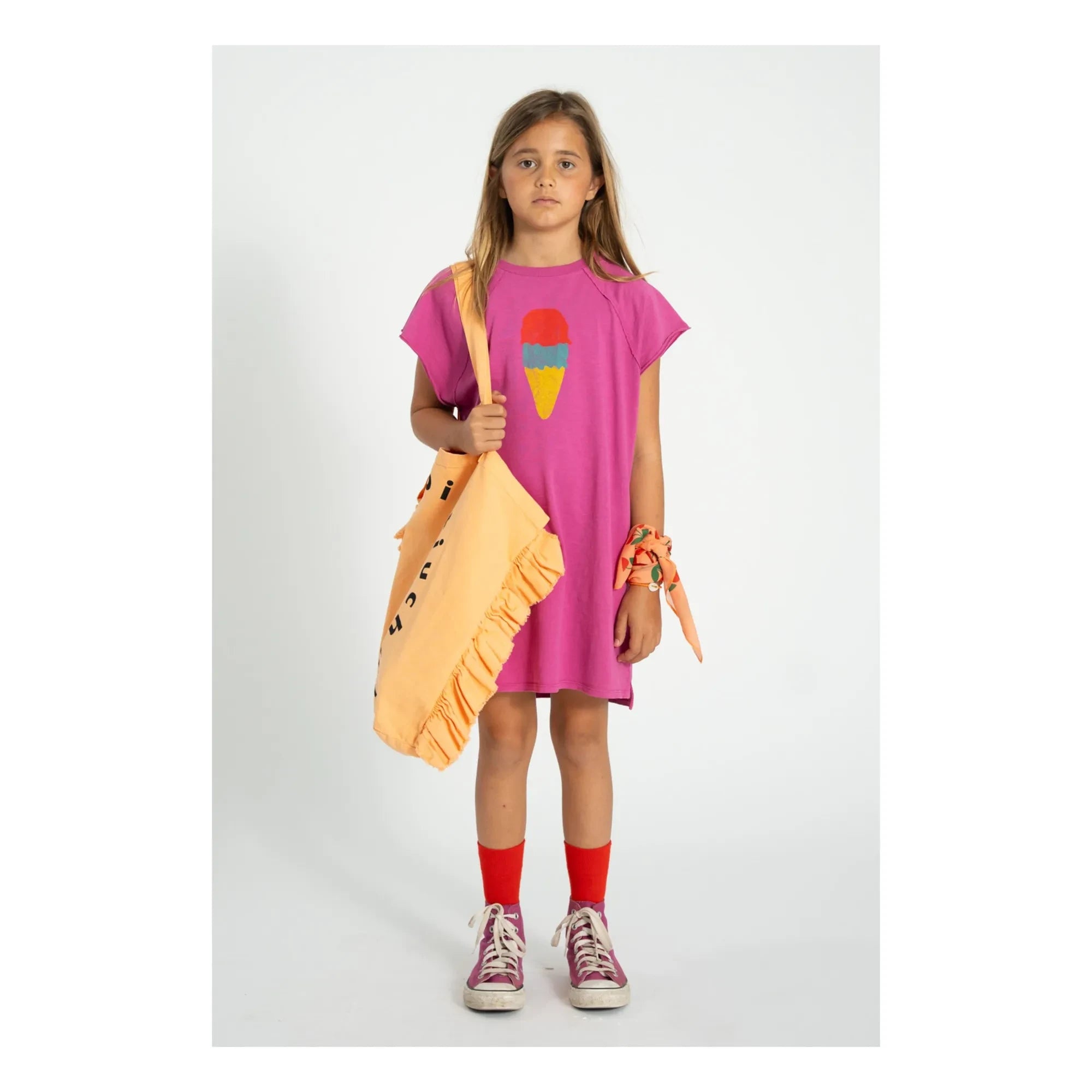 Piupiuchick - Glace T-Shirt-Kleid | Fuchsia