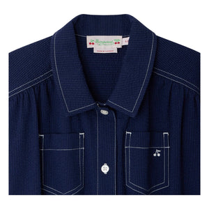 Bonpoint - Denim Lania Bio-Baumwoll-Overall | Indigo blau
