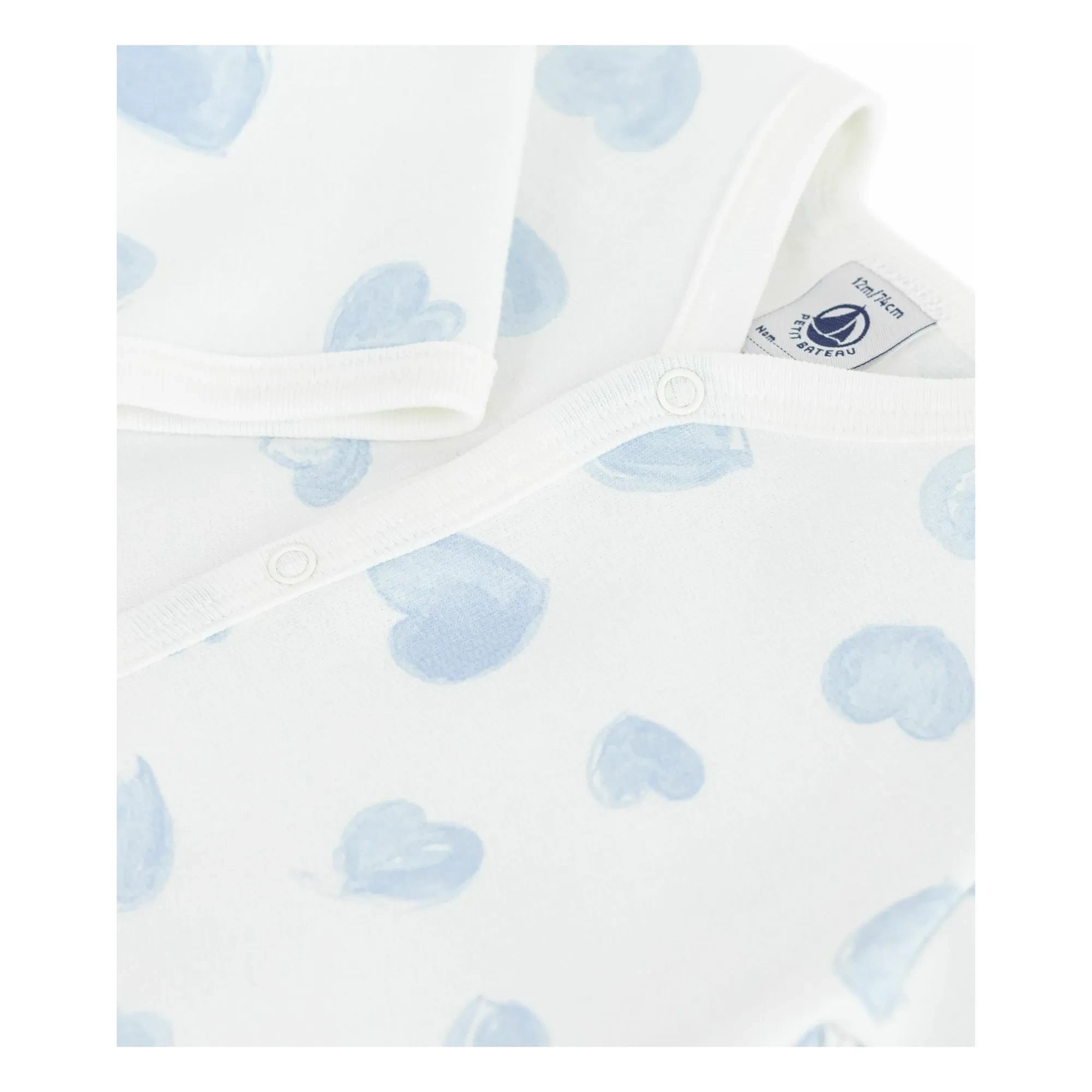 Petit Bateau - Schlafsack Gute Nacht Dicke Herzen Bio-Baumwolle | Blau