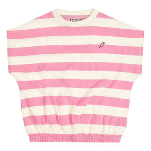 Tumble N'Dry – Colatina Oversize Gestreiftes T-Shirt aus Bio-Baumwolle | Rosa