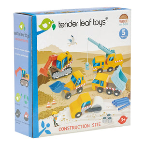 Tender Leaf Toys - Baufahrzeuge - 5er Set