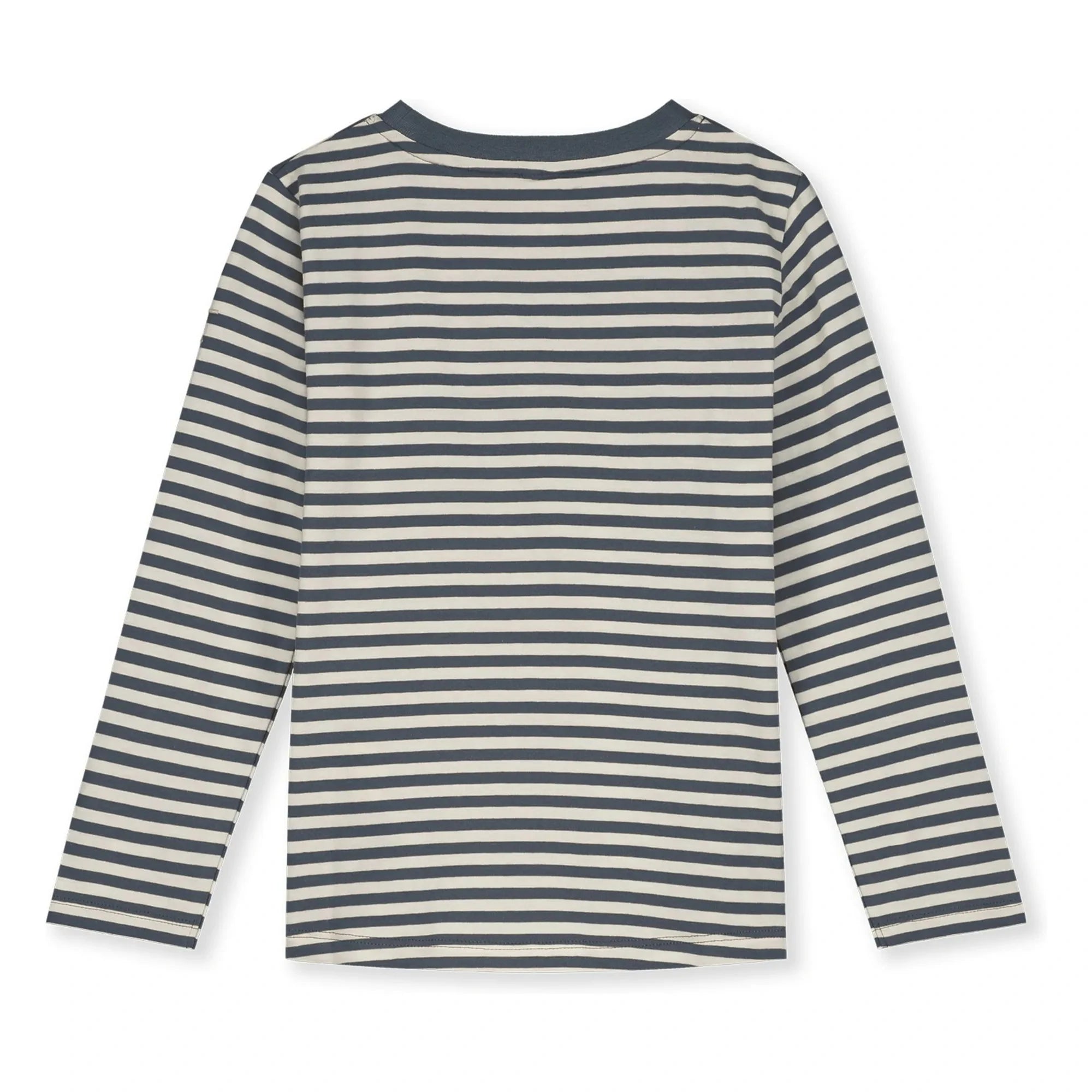 Gray Label - Gestreiftes T-Shirt aus Bio-Baumwolle | Graublau