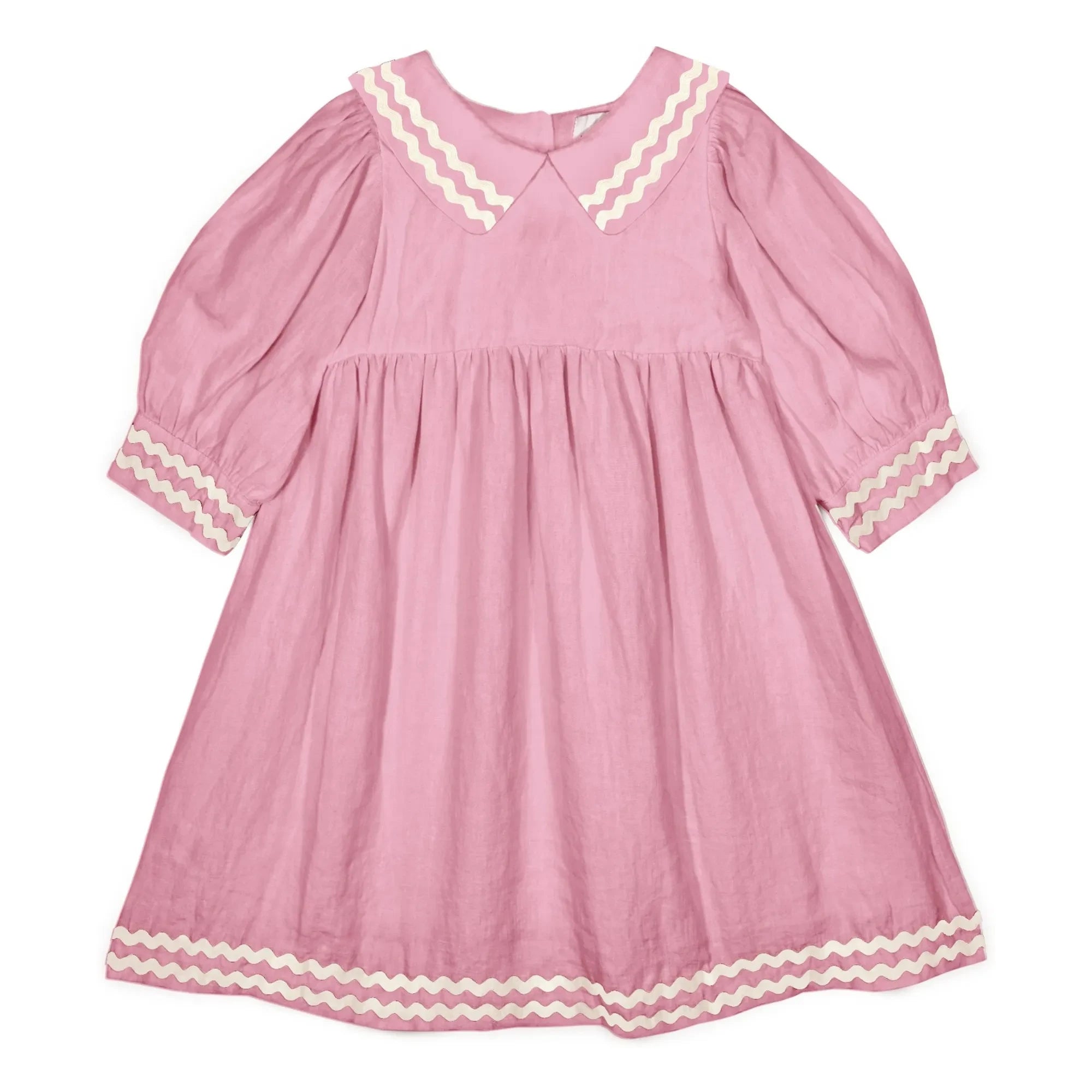 Mipounet - Isaline Leinenkragen Kleid | Blassrosa