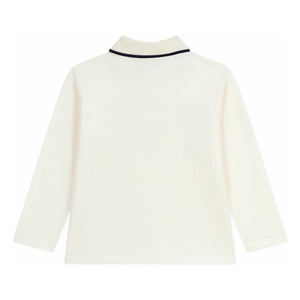 Petit Bateau - Poloshirt aus Bio-Baumwolle mit Kontrastkante | Naturweiß