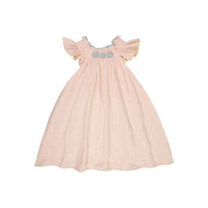 Lilinoa - Louisa Baumwoll-Gaze-Kleid mit Rüschen | Puderrosa
