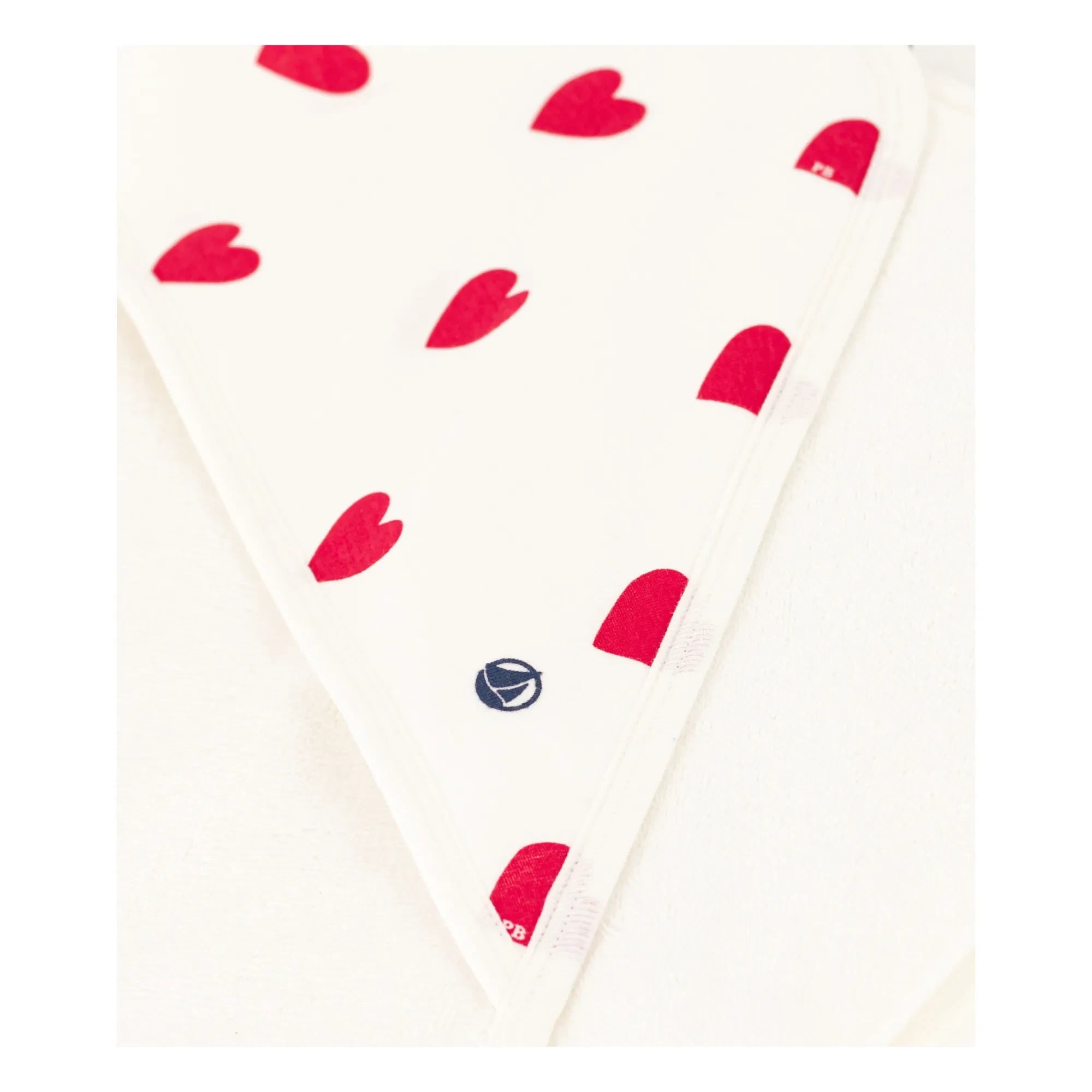 Petit Bateau - Badetuch Madela Herzen | Weiß