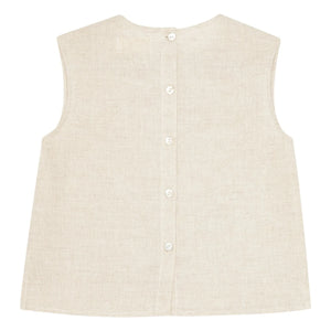 brunobruno nation - Top Vida Leinen und Bio-Baumwolle | Beige