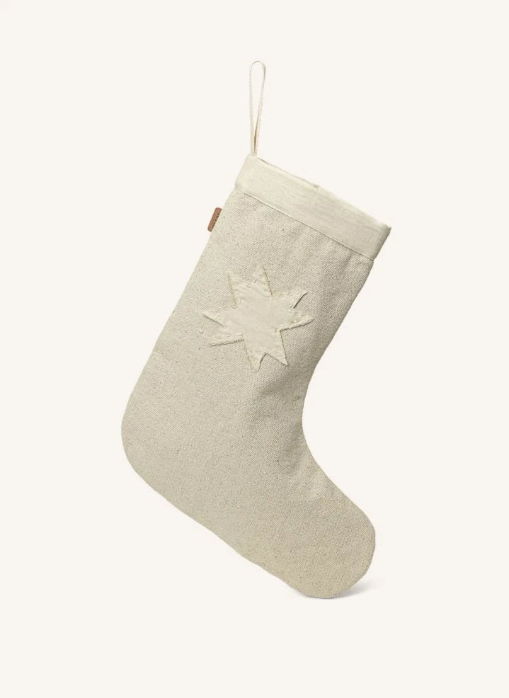 Ferm Living - Vela organische Baumwoll-Weihnachtsstrumpf | Beige