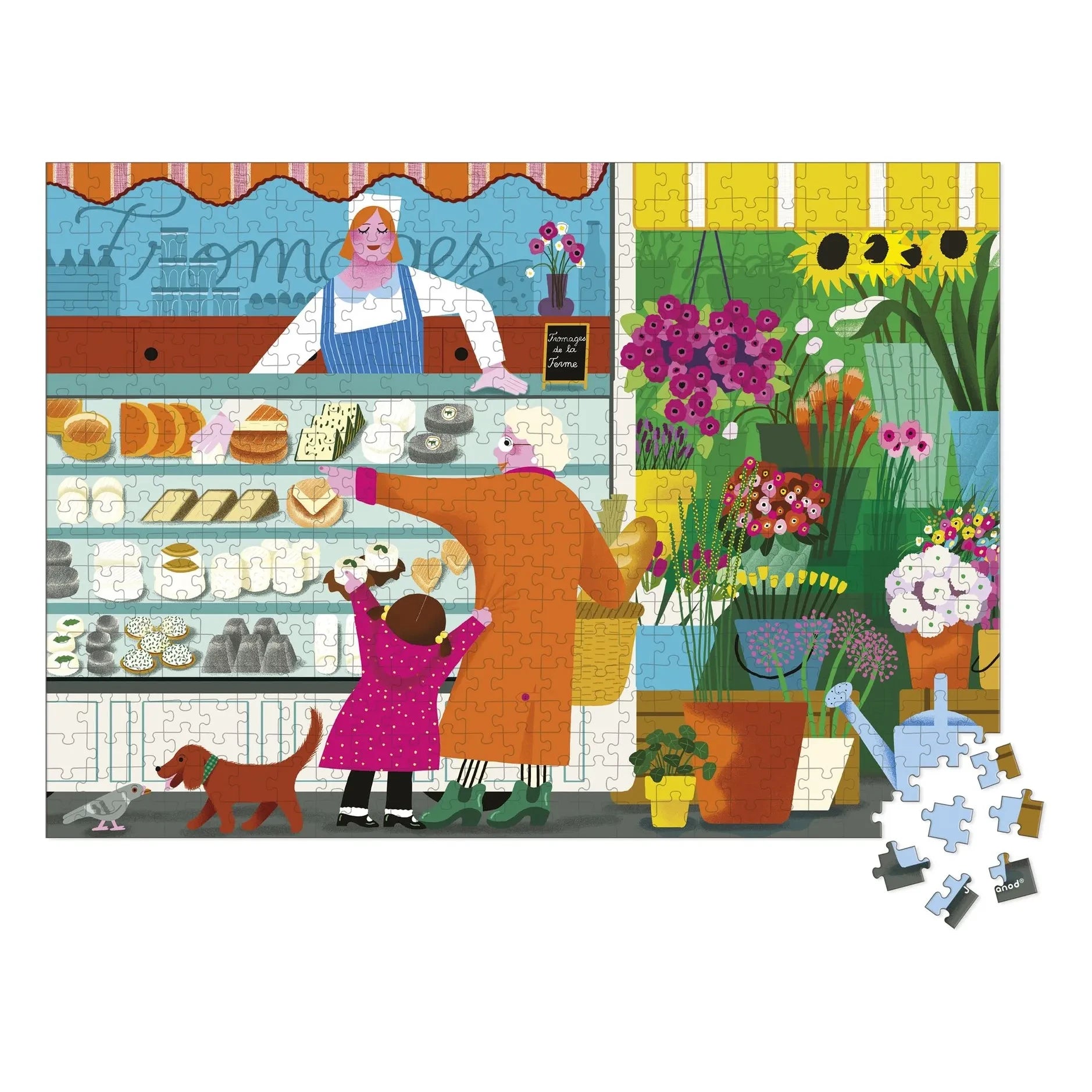 Janod - Puzzle Auf dem Markt - 500 Teile