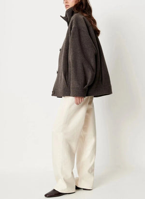 Sessùn - Nariwa Wolle Mantel | Taupe braun