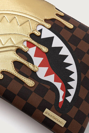 Sprayground - Braune Kunstleder Damen Umhängetasche mit Haien in Paris 910B9344NSZ