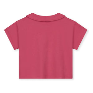 Gray Label - Claudine-Kragen-T-Shirt Bio-Baumwolle | Fuchsia