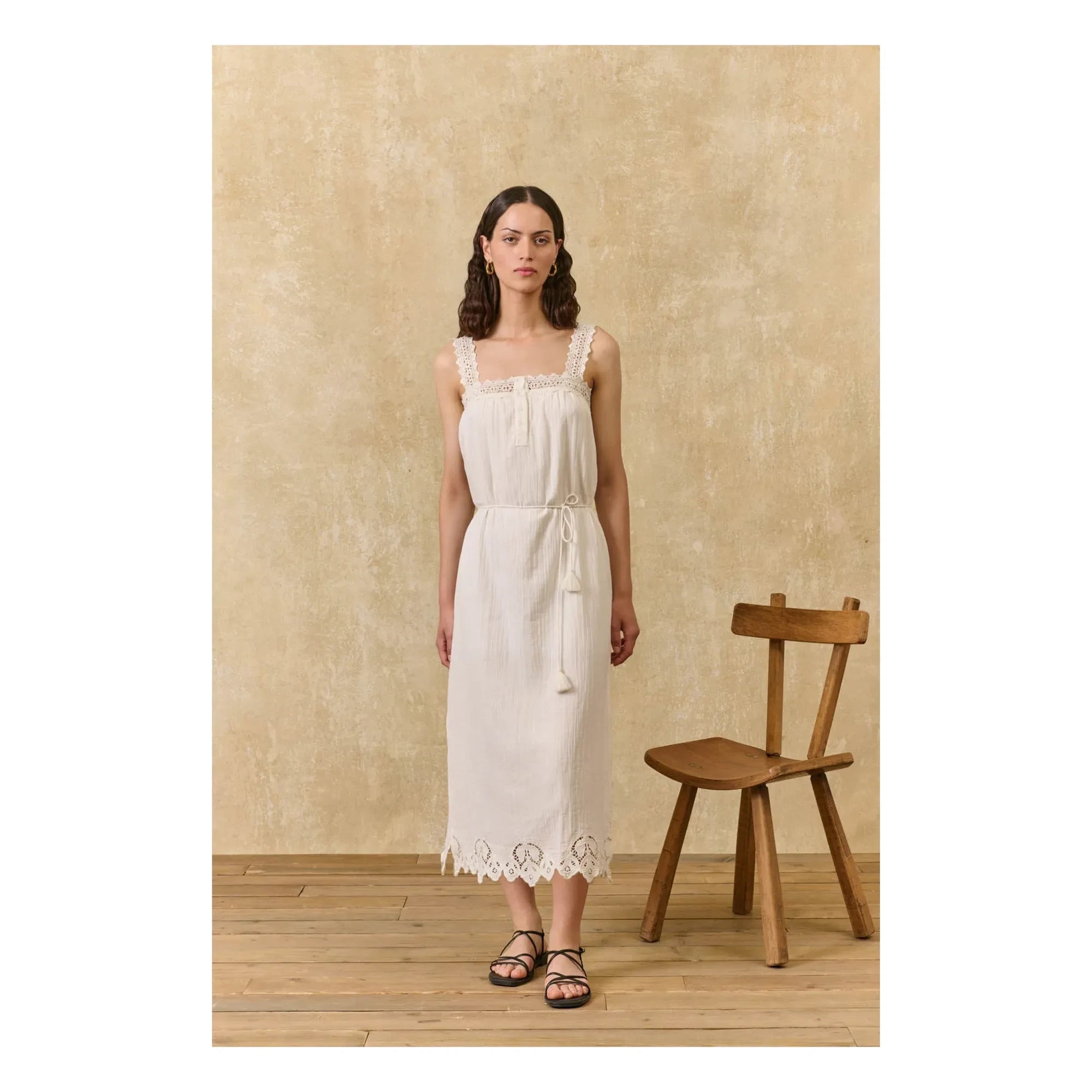 Louise Misha - Madera Kleid aus Bio-Baumwolle | Ecru