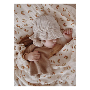 Main Sauvage - Pucktuch mit Kirschmuster | Beige