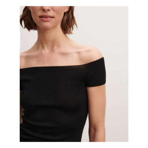 Bompard – Kaschmir- und Seiden-Bardot-Pullover | Schwarz