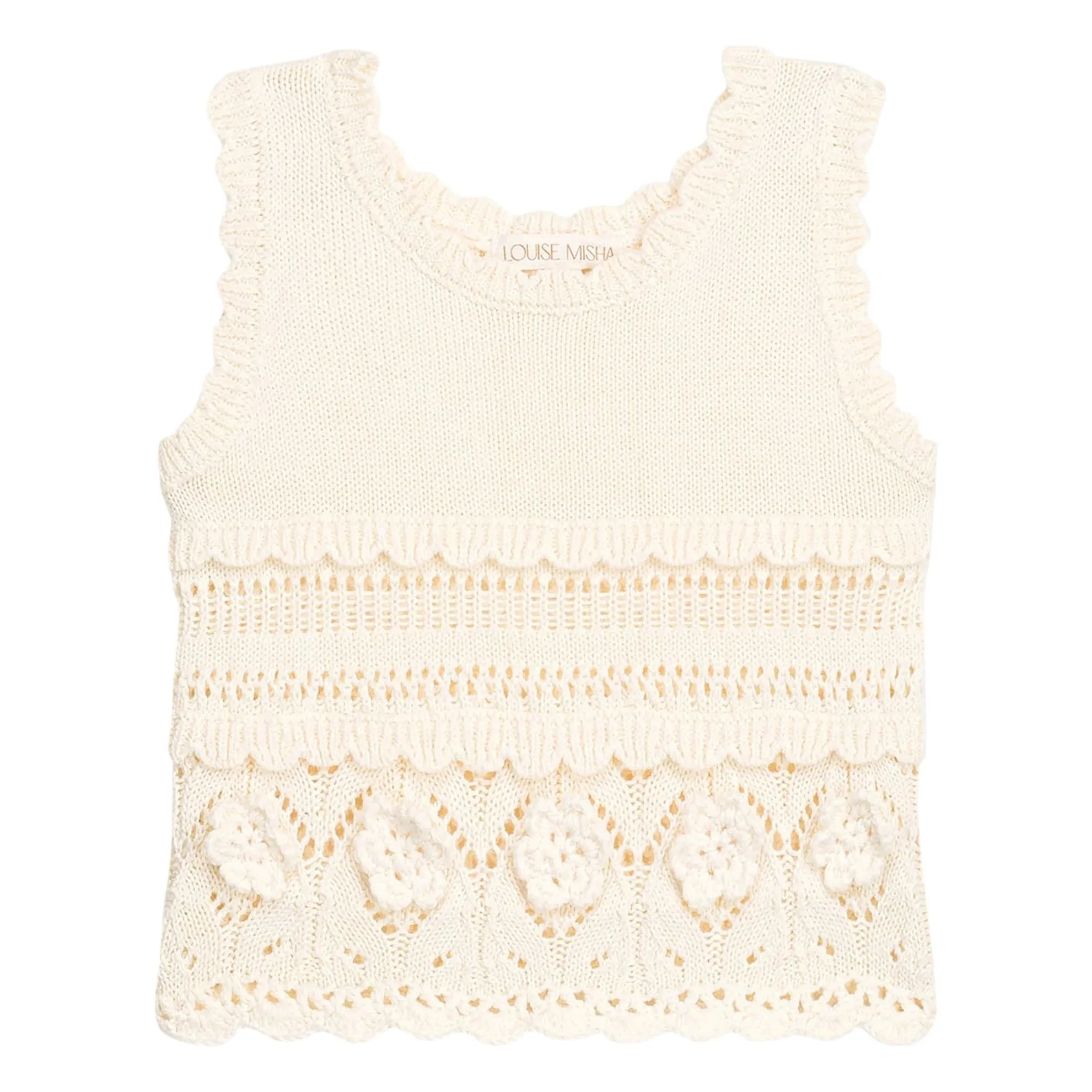 Louise Misha - Maelyse Besticktes Strickoberteil | Creme