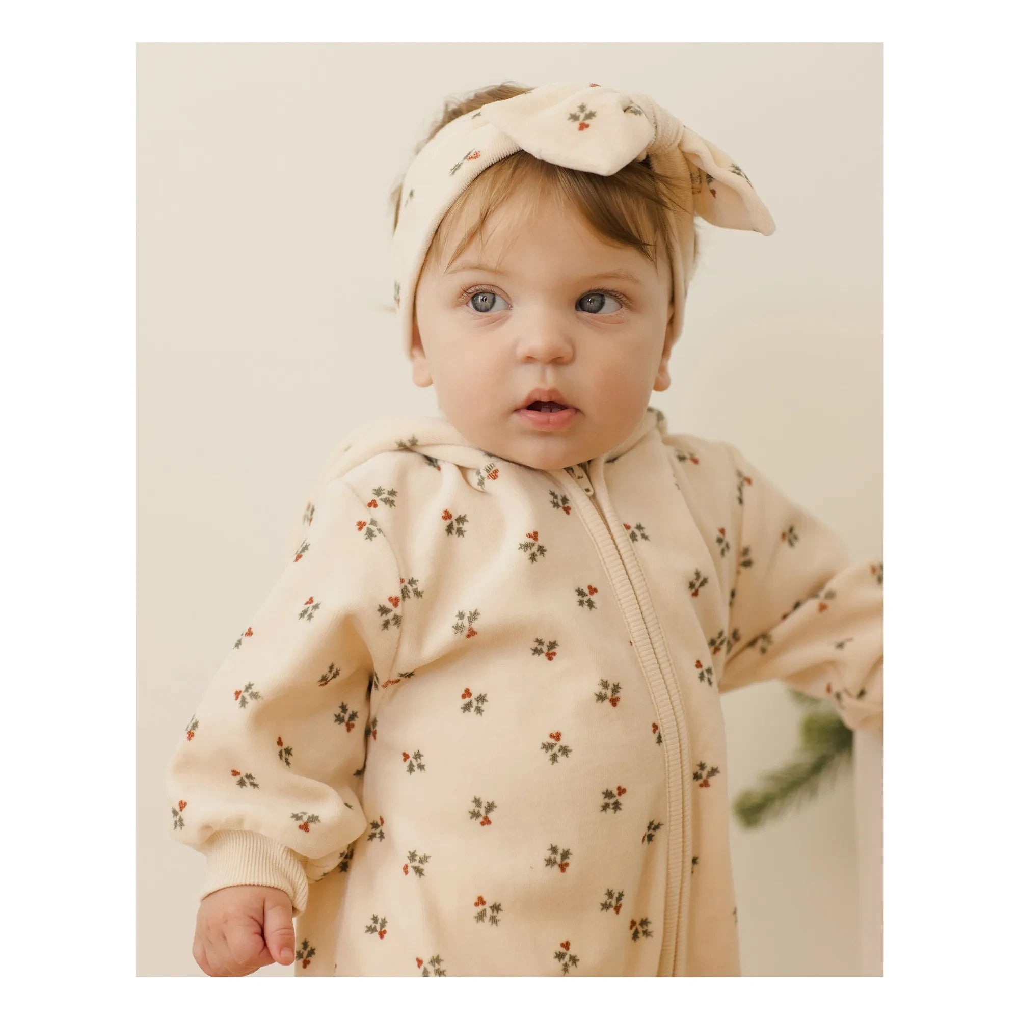 Quincy Mae - Holly Berry Overall | Ecru
