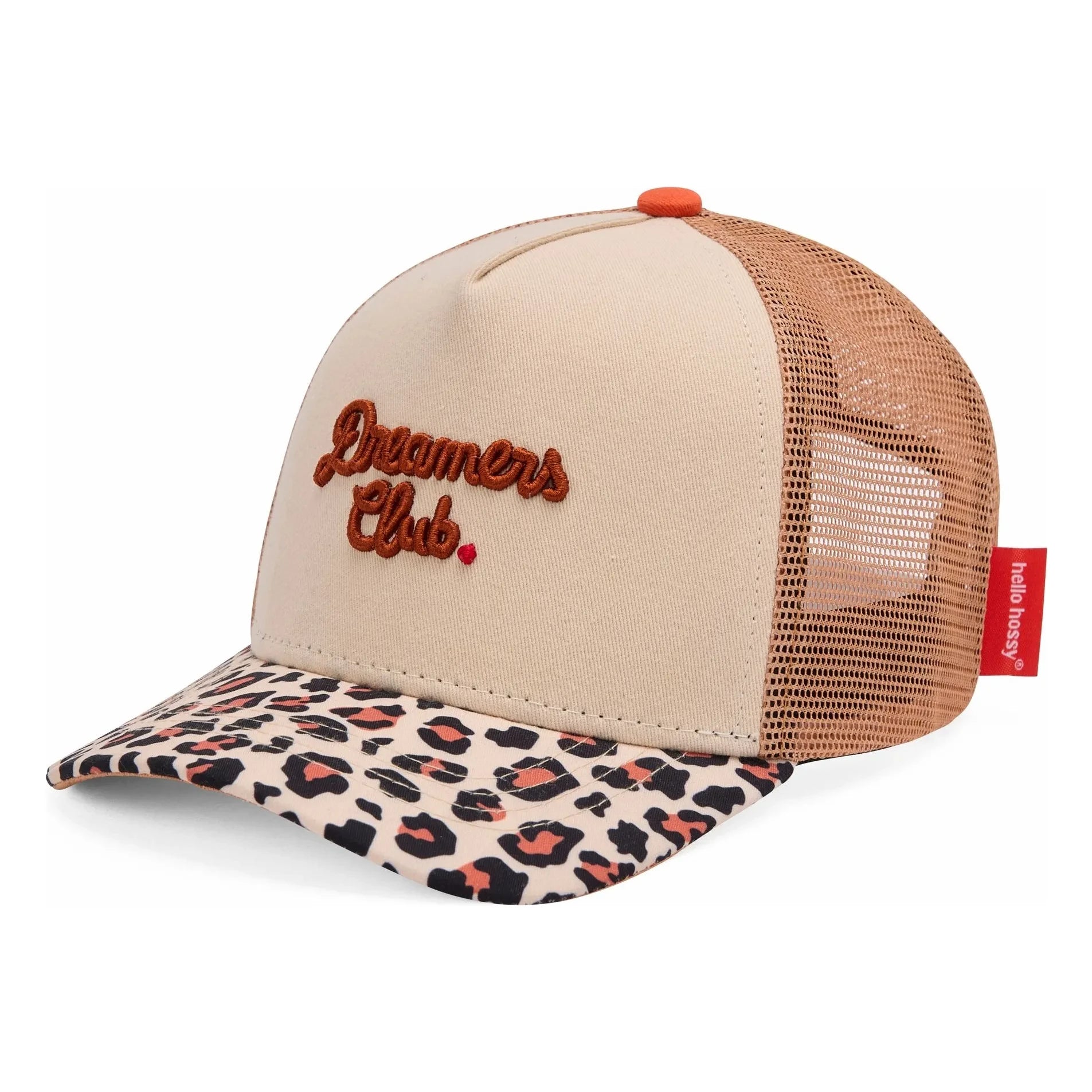 Hello Hossy - Trucker Leopard Gebogene Visier Kappe | Beige