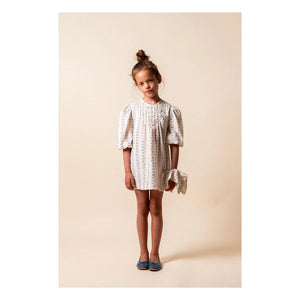 birinit - Bio Baumwolle Blumenkleid Sariñena | Gebrochenes Weiß