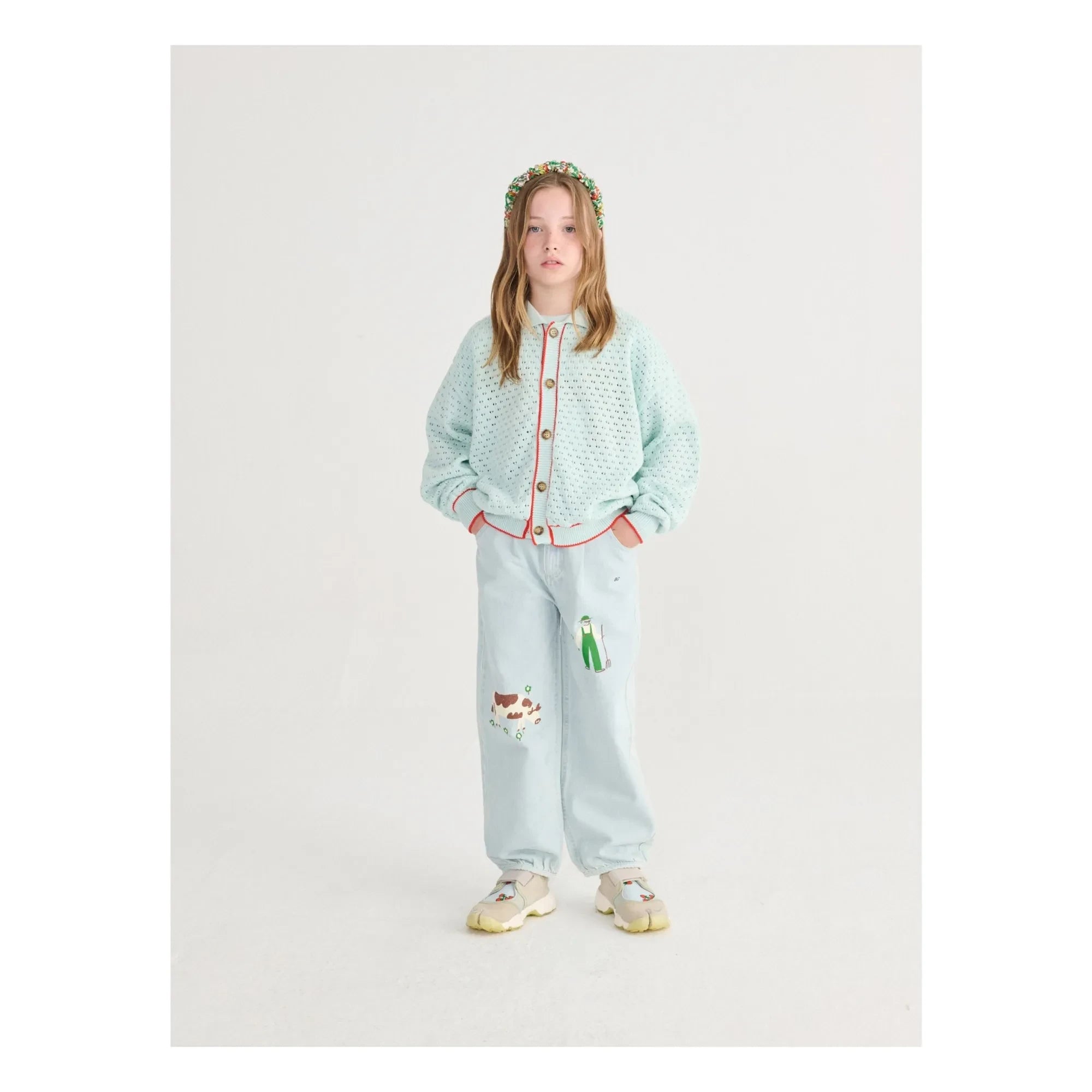 Bobo Choses - Cardigan aus Bio-Baumwolle mit Ajourmuster | Hellblau