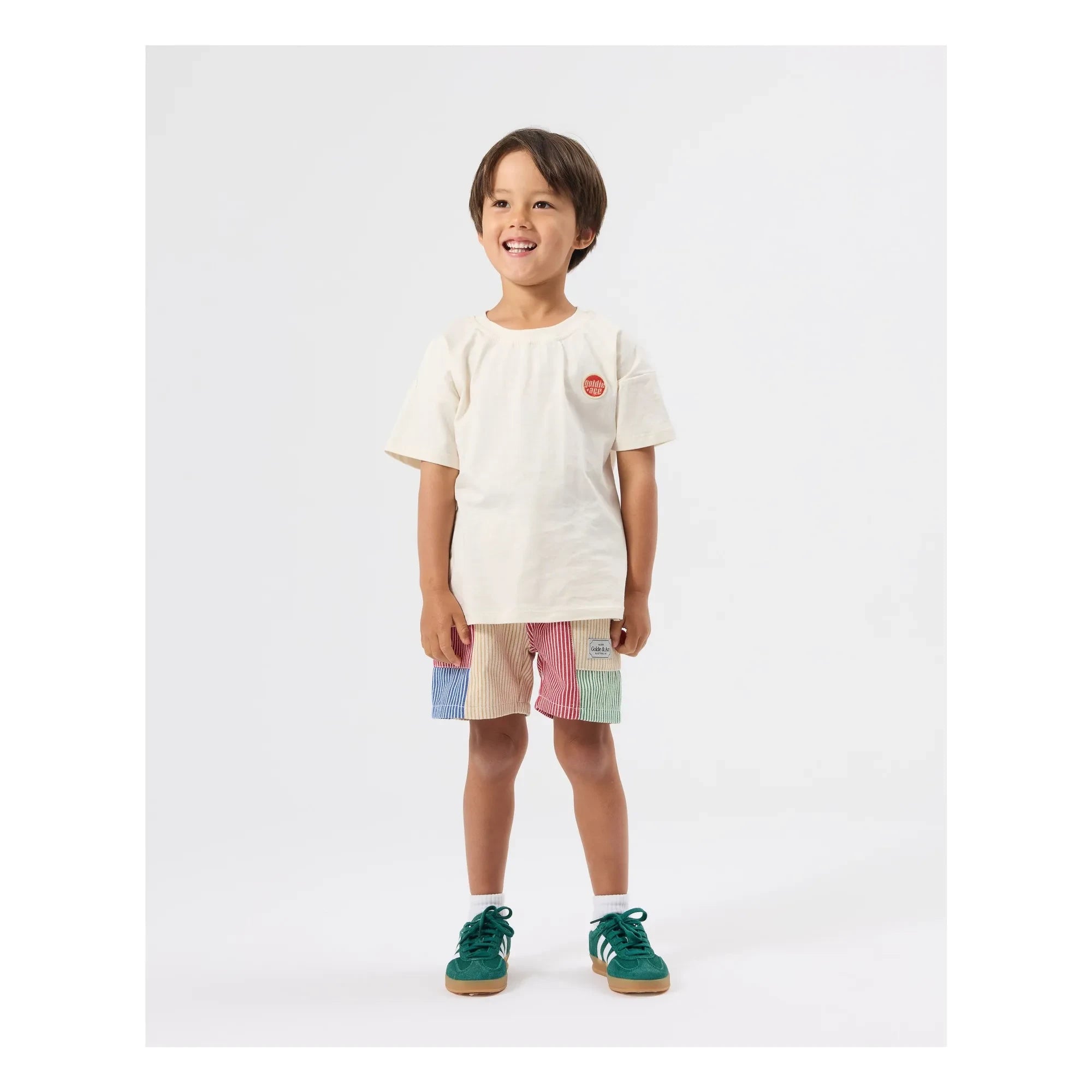 Goldie + Ace - Gestreifte Patch-Shorts | Rot