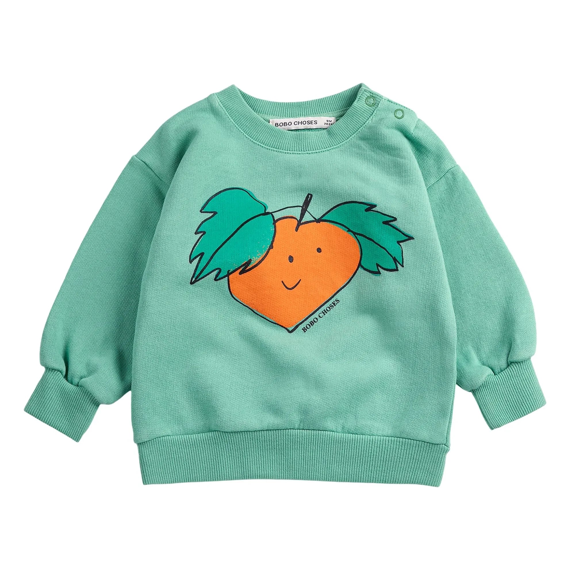 Bobo Choses - Orangefarbenes Sweatshirt aus Bio-Baumwolle | Grün