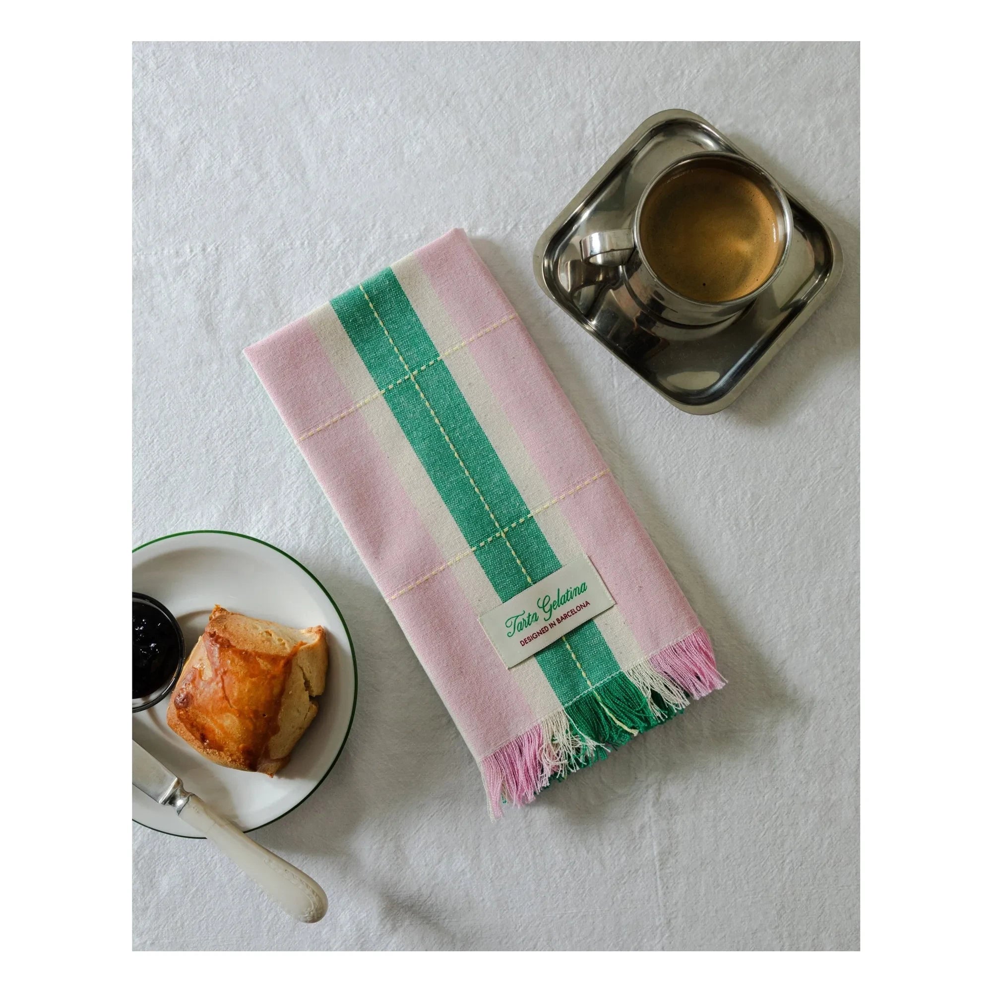 Tarta Gelatina – Bio-Baumwollservietten – 2er-Set | Grün