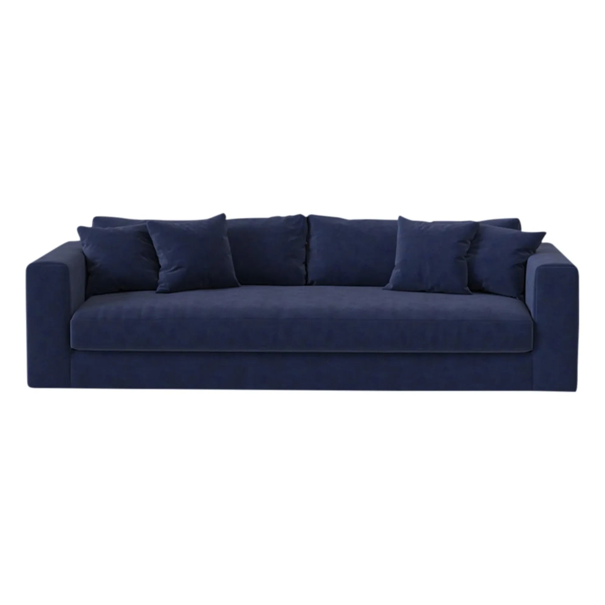 Panac Edition - Bellechasse ausziehbares 3-Sitzer-Schlafsofa, Rohsamt - 240 cm | Marineblau