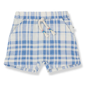 1+ in the family - Karierte Leinen-Shorts Gola | Hellblau