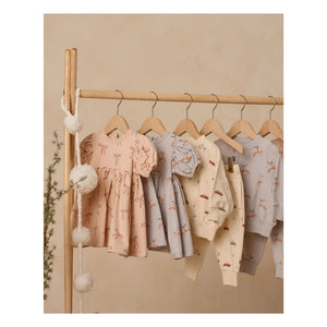 Quincy Mae - Darla Kleid Bio-Baumwolle Knoten | Koralle