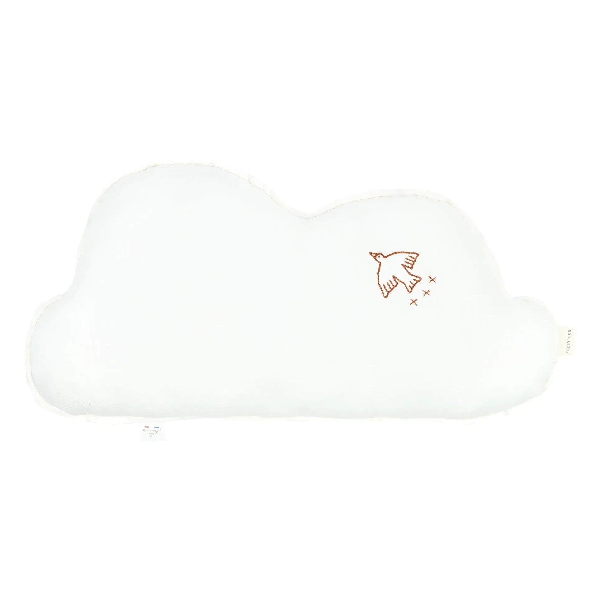 Nobodinoz - Wolkenkissen, mit Vogelstickerei - French Linen | Ecru