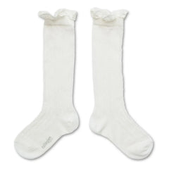 Collégien - Marie-Anaïs Rüschen-Socken mit Spitze | Weiß