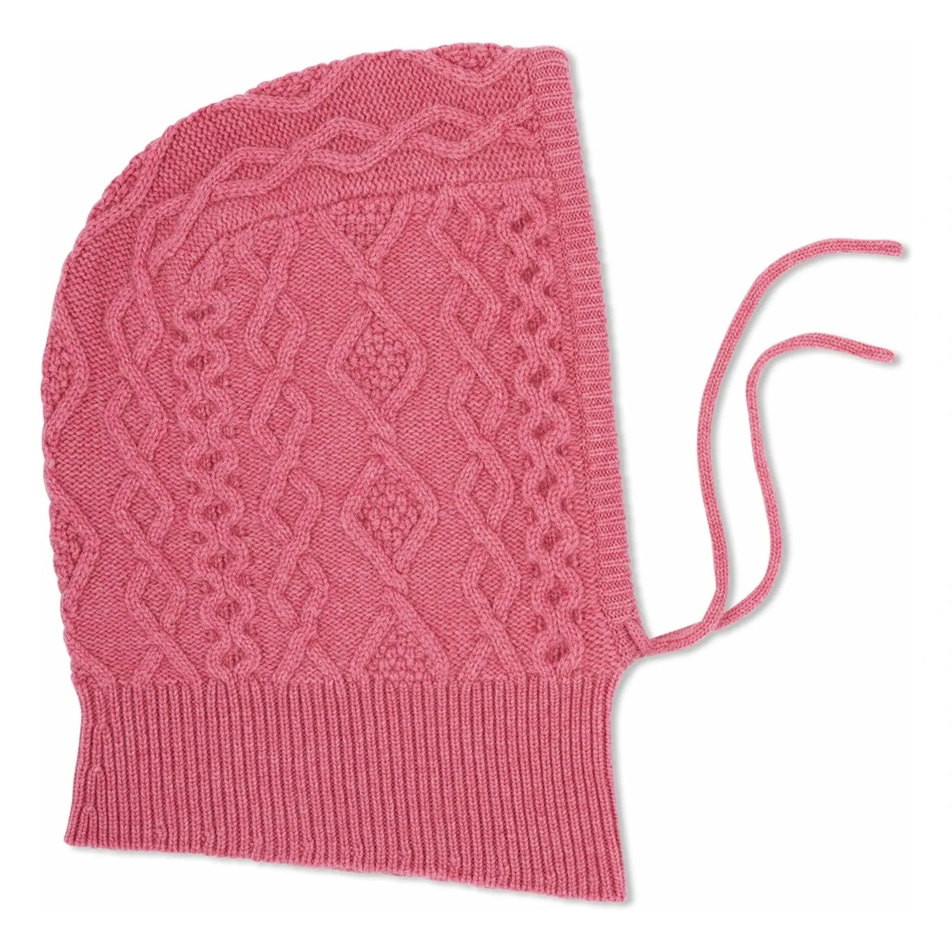 Bompard - Kaschmir-Zopfmuster-Balaclava | Zuckerrosa