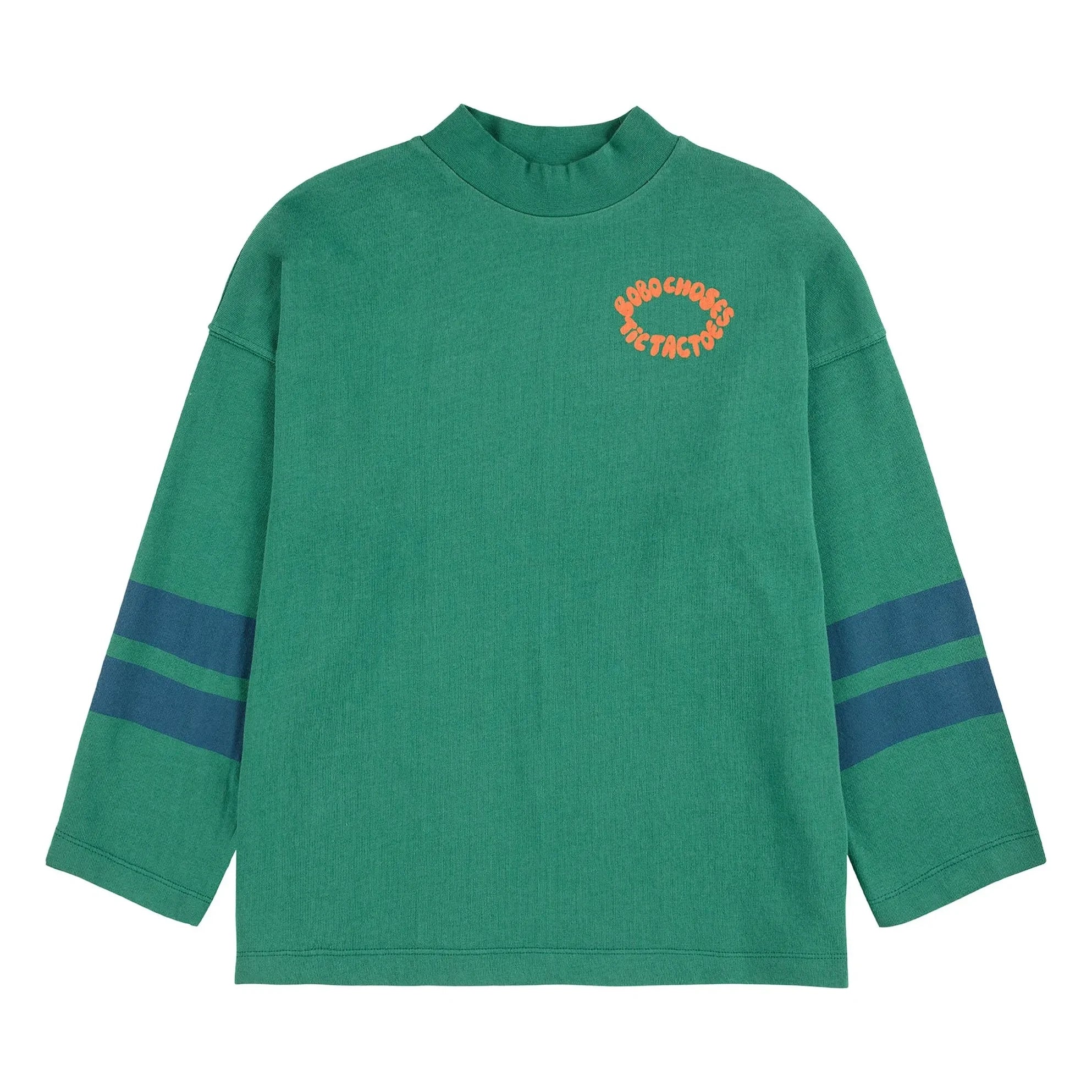 Bobo Choses - T-Shirt mit Stehkragen aus Bio-Baumwolle, Tic Tac Toe | Grün