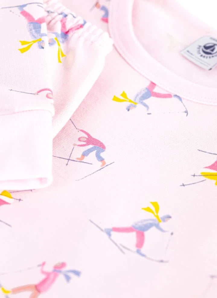 Petit Bateau - Baumwoll-Pyjamas Skifahrer | Rosa