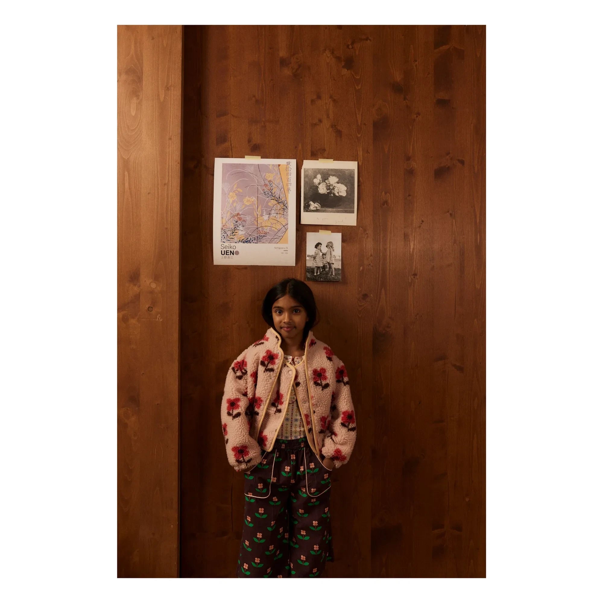 Hello Simone - Sherpa-Teddyjacke mit Blumenmuster | Rosa
