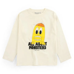 Bobo Choses - Lemon T-Shirt All About Monsters aus Bio-Baumwolle | Ecru