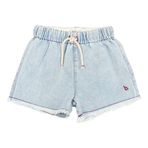 Búho - Fransige Denim-Shorts | Hellblau