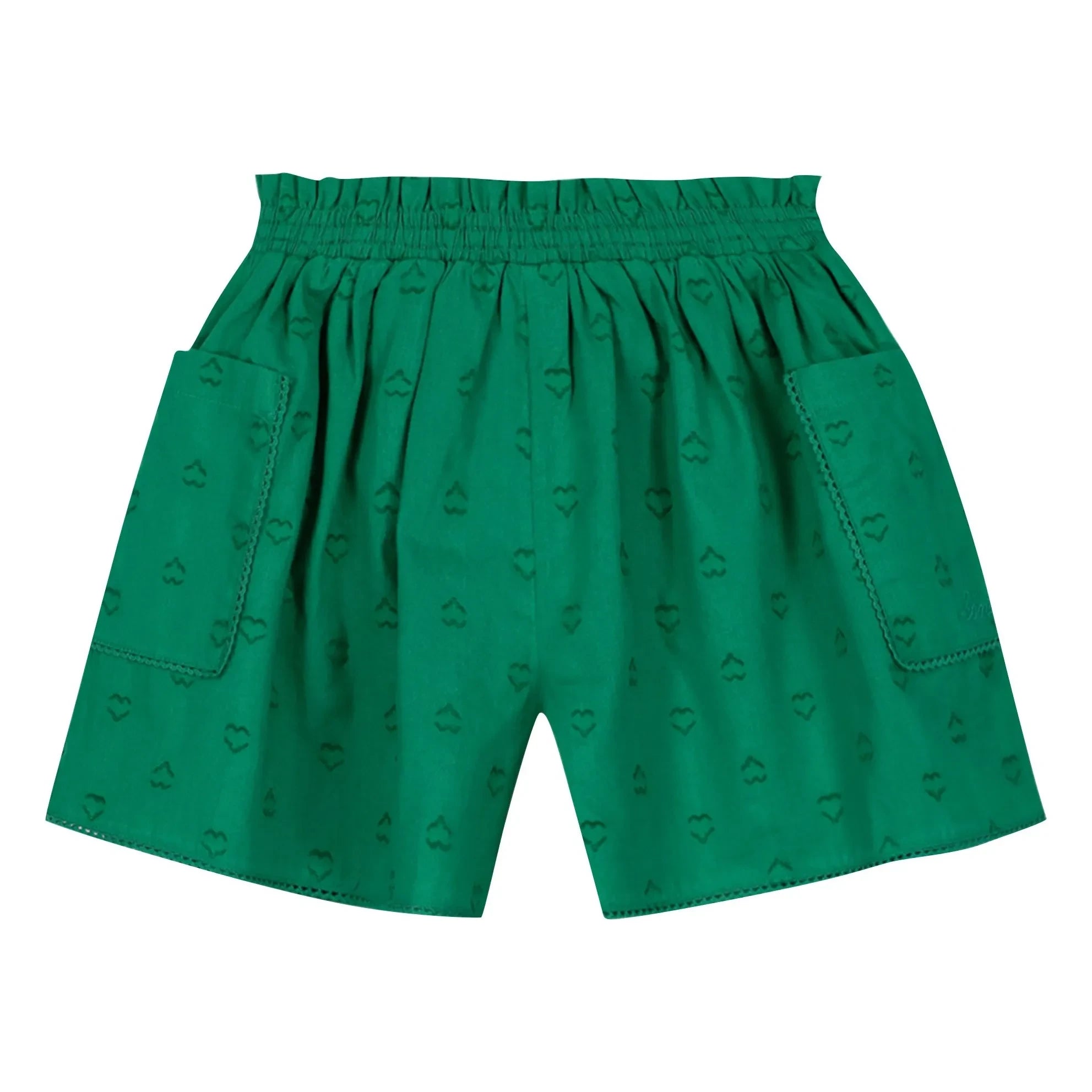 Bonton - Novis Mini Hearts Kurze Shorts | Smaragdgrün