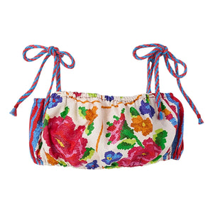 Fabula - Crop Top Blumen | Rot